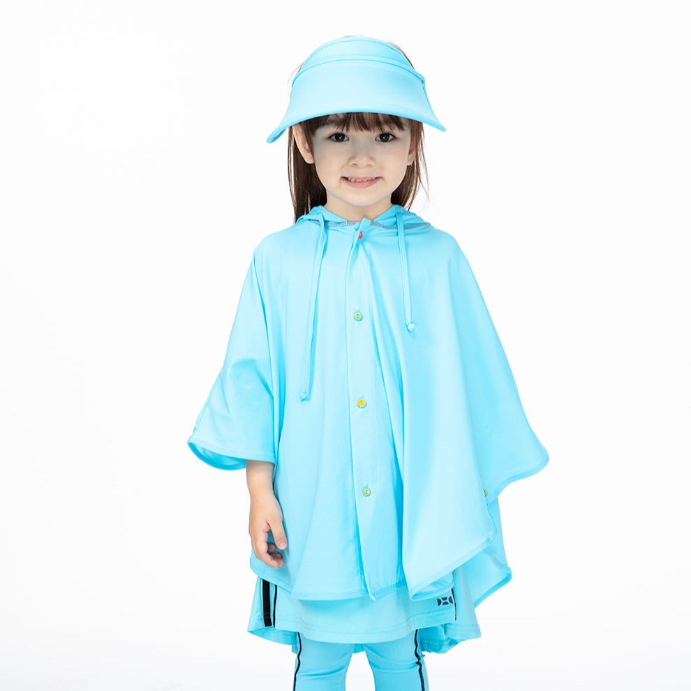 后益Hoii mini款经典伸缩防晒帽遮阳帽 儿童成人可用 户外抗紫外线 蓝色