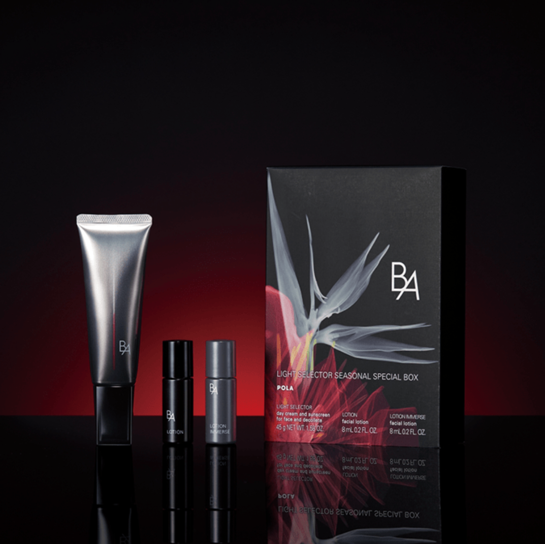 日本POLA宝丽 黑B.A 限定防晒套盒3件礼盒 防晒SPF50+/PA++++ 45g+保湿化妆水8ml+保湿乳液8ml