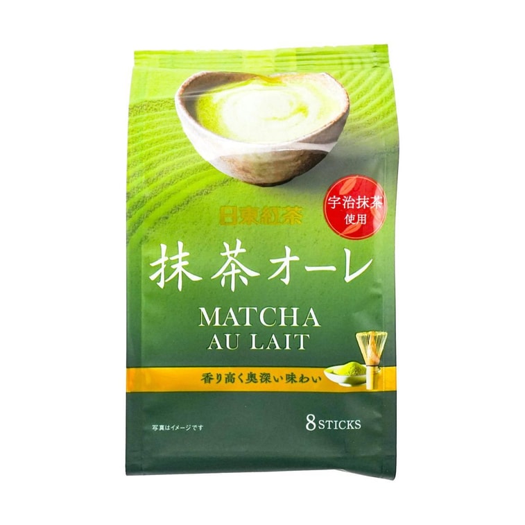 日本NITTOH日东红茶 宇治抹茶欧蕾 抹茶拿铁冲饮 8条装 96g