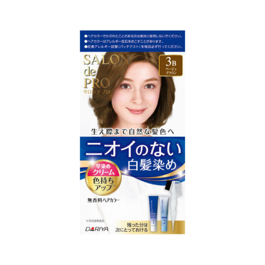 日本DARIYA塔丽雅 白发专用无味无香料泡沫速染染发剂 #3B米棕色 80g