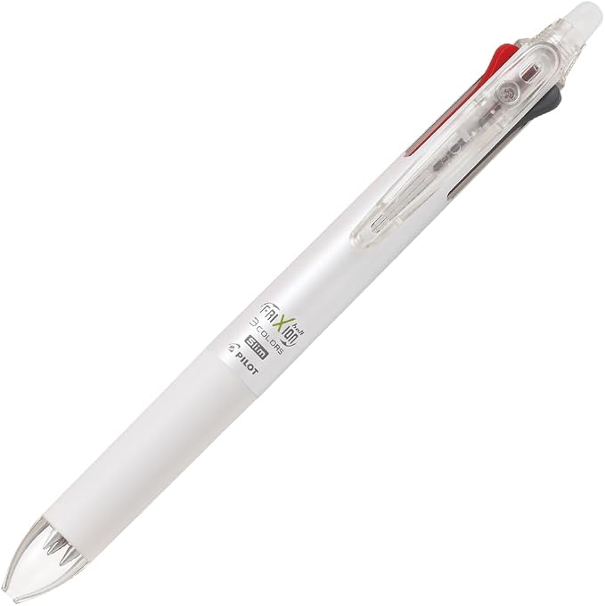 日本百乐 Frixion Ball Slim 0.5mm 三色可擦圆珠笔 珍珠白