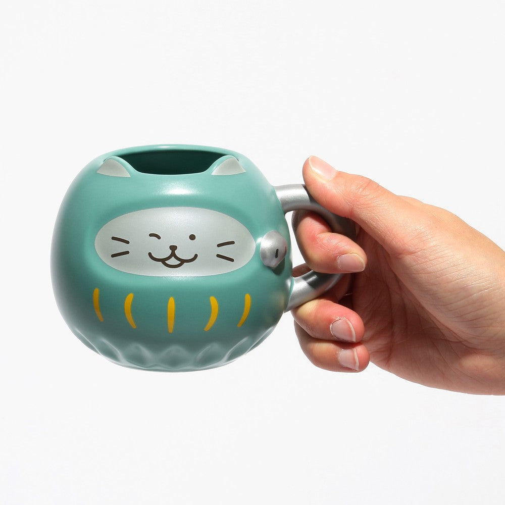 日本星巴克限定达摩杯296ml 绿色健康达摩