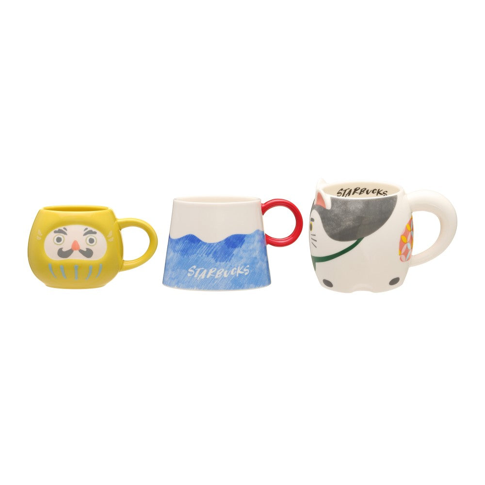 日本星巴克 达摩+富士山+柴犬 马克杯礼盒套装