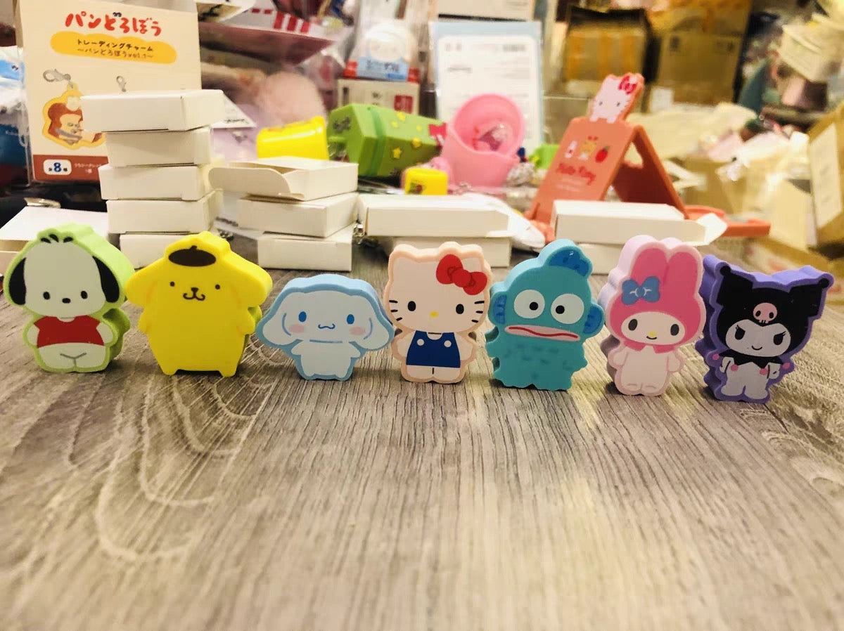 日本三丽鸥人物限定库洛米美乐蒂玩偶造型盲盒橡皮