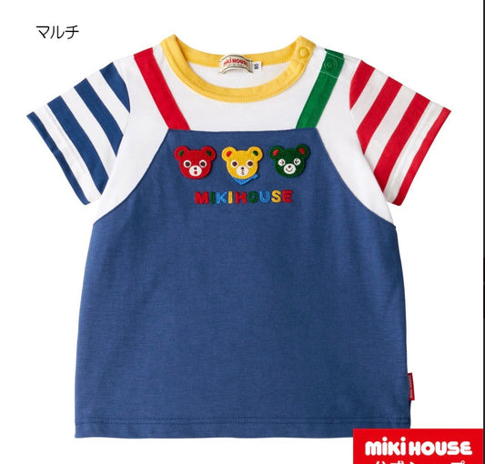 日本mikihouse小熊短袖T恤120cm 日本制