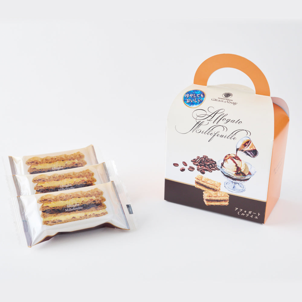日本Affogato Millefeuille 阿芙佳朵季节限定 咖啡冰淇淋味千层酥 3枚入