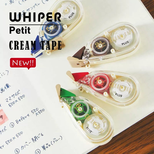 日本PLUS普乐士修正带学生改错笔奶油色带CREAM TAPE复古系迷你便携改正带细宽幅可选限定款