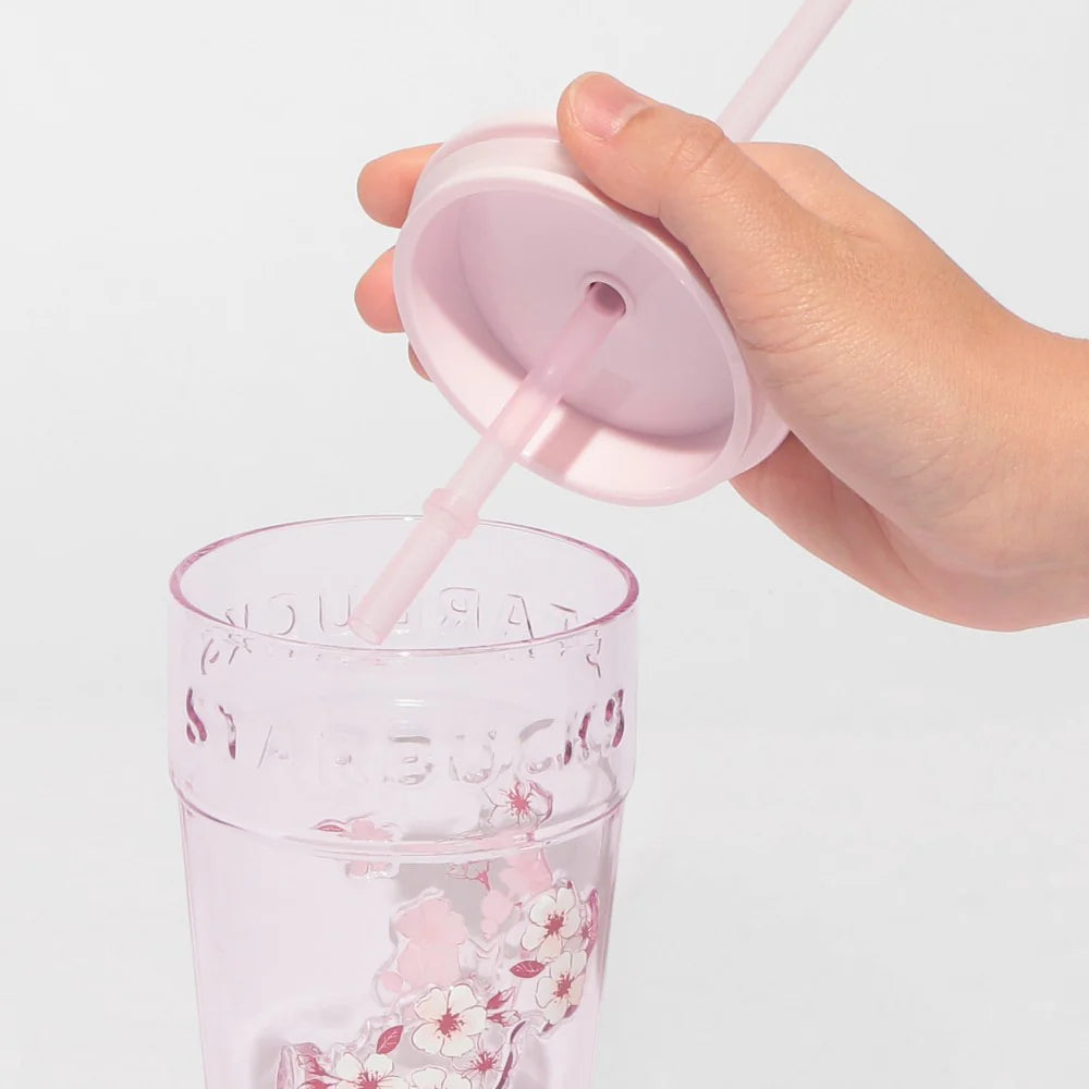 日本星巴克 2026樱花限定第一弹 樱花吸管玻璃杯 473ml