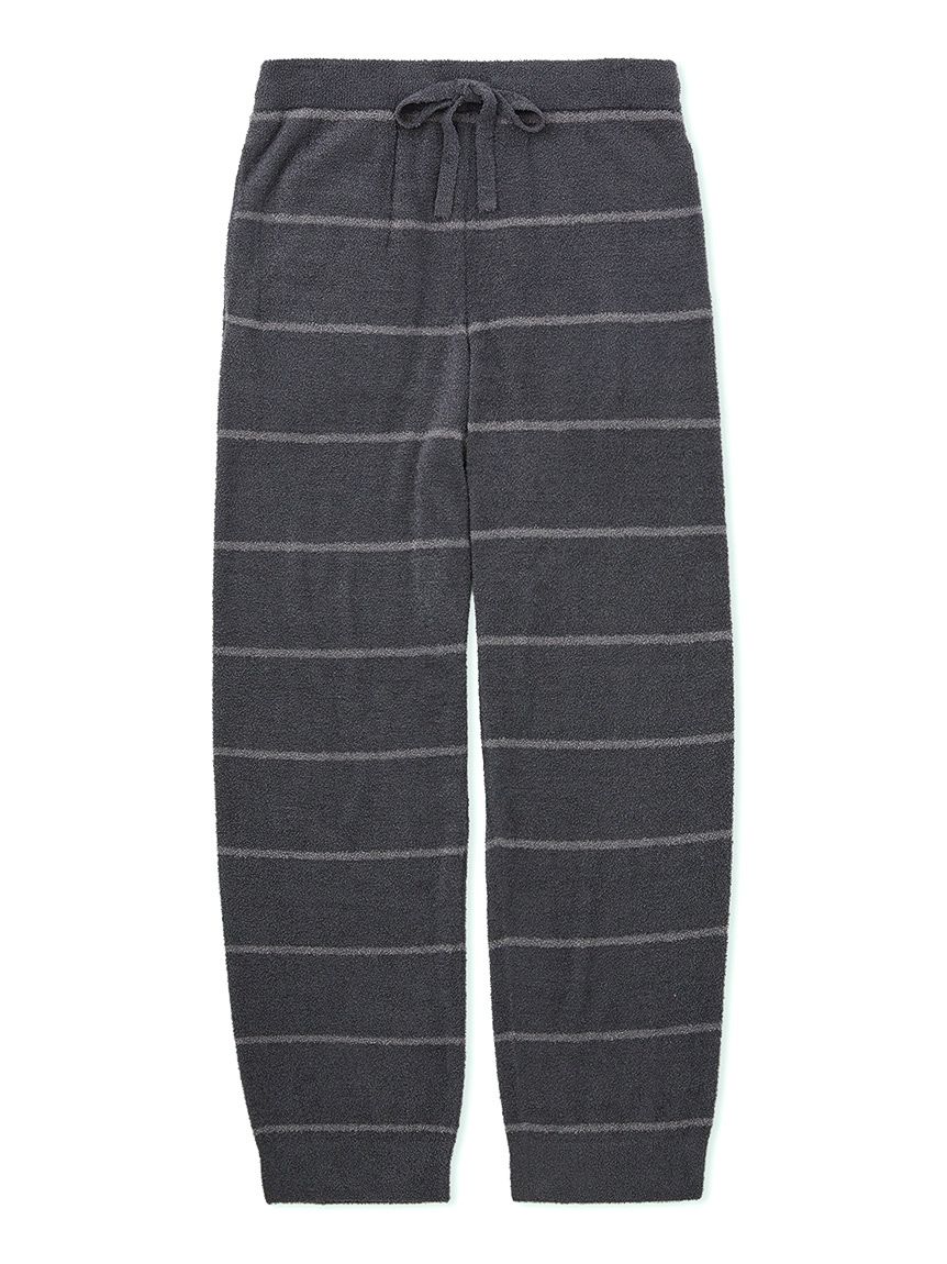 日本Gelato Pique HOMME 深灰色条纹光滑套头衫+长裤套装 男款L码