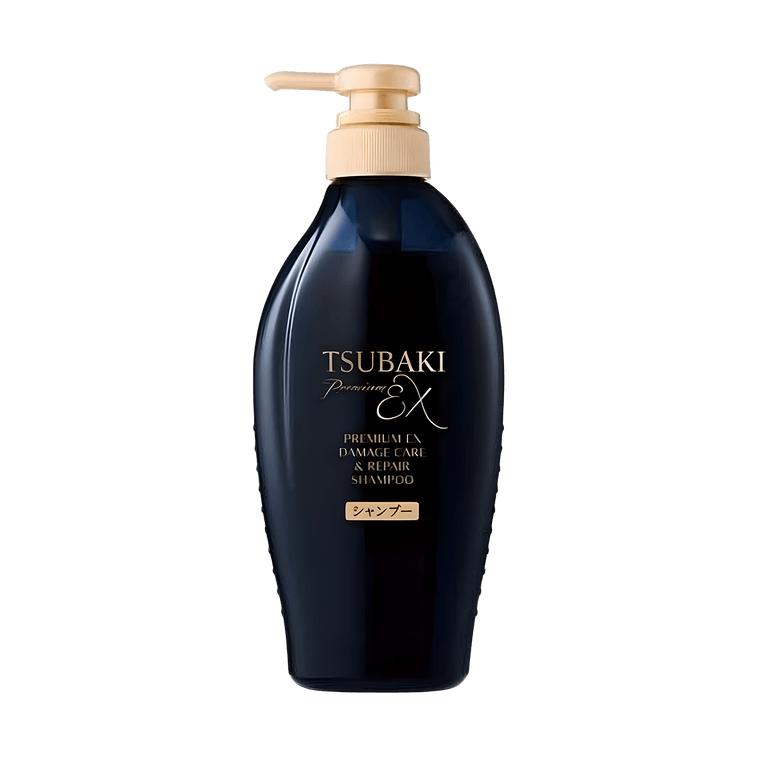 日本资生堂 TSUBAKI丝蓓绮 新版黑椿奢华黑离子修护强效EX洗发水 450ml 烫染严重受损修复