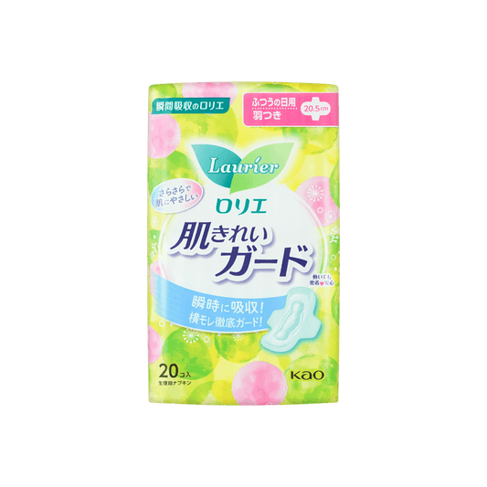 日本KAO花王 LAURIER乐而雅 美肌瞬吸收系列 有翼棉柔日用卫生巾 瞬吸不沾肤 205mm 20片入