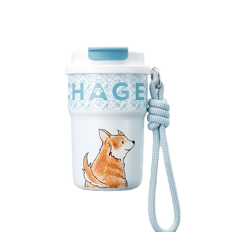 霸王茶姬 萌宠泡泡杯随行保温保冷杯 365ml-星蓝(柯基)