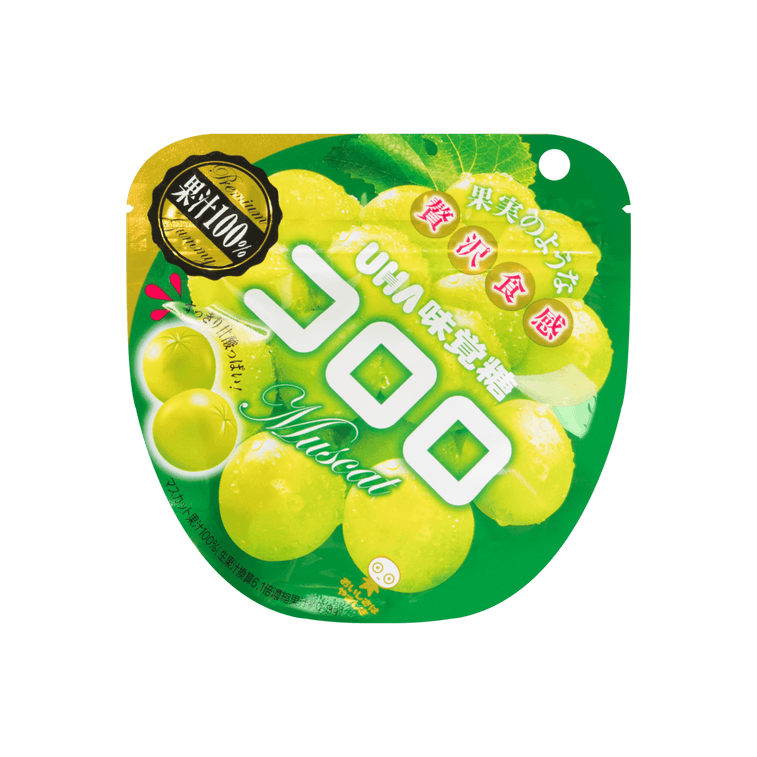 日本UHA悠哈 味觉糖 全天然果汁软糖 青提味 48g