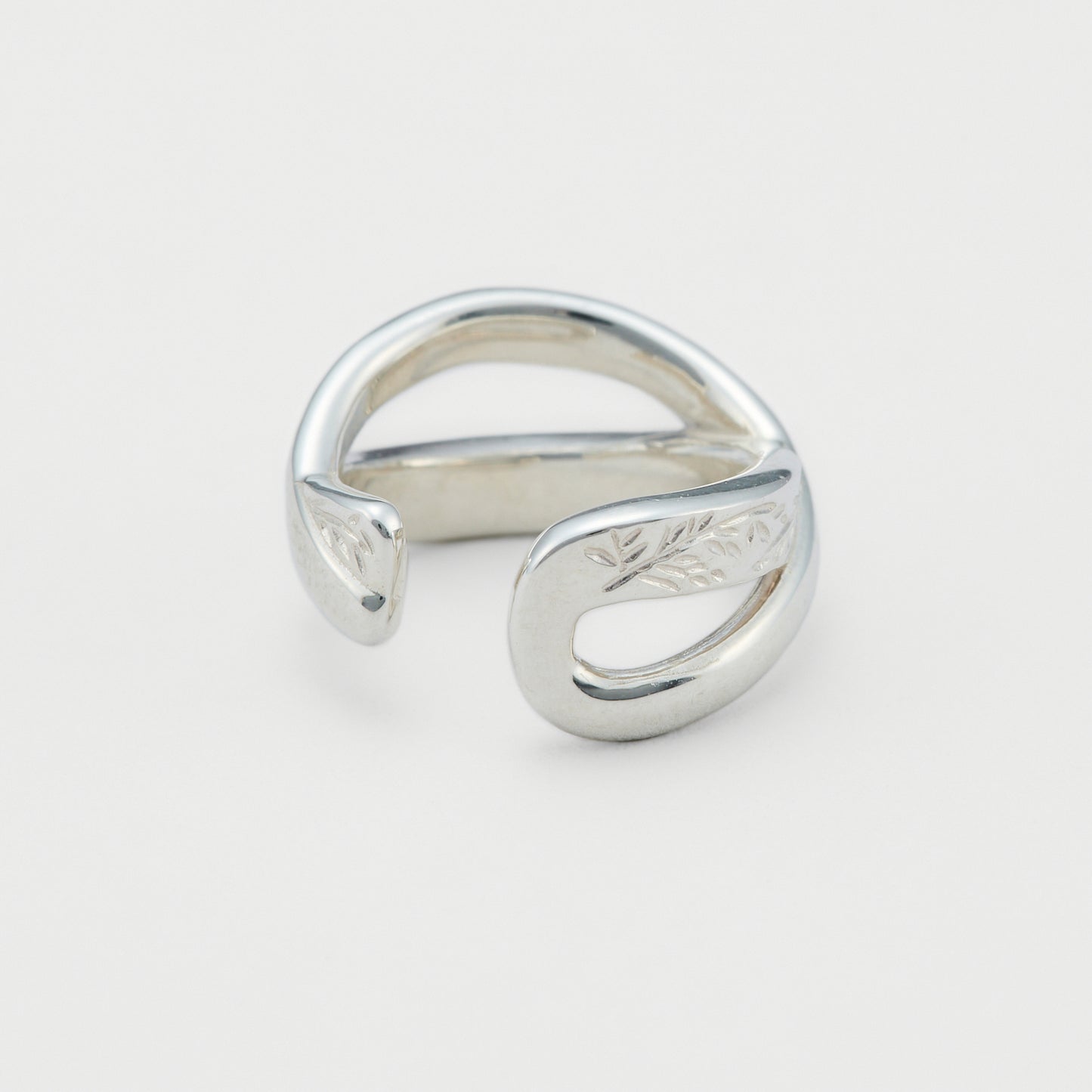 日本agete 树叶花纹925银耳骨夹 Silver 925