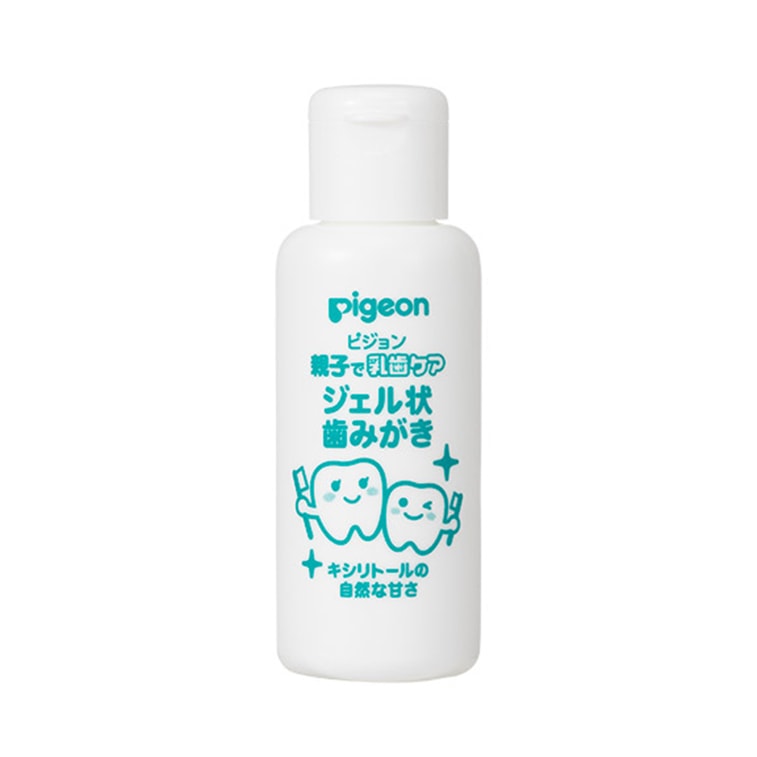 日本PIGEON贝亲儿童啫喱牙膏6月+ 婴儿宝宝固齿可吞咽牙膏40ml 天然甜味