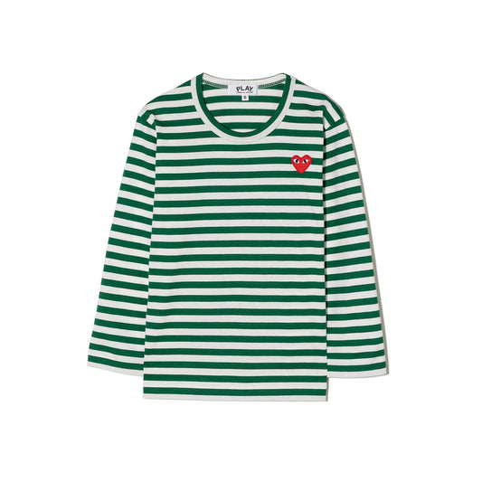 Comme Des Garçons Play日本川久保玲 儿童绿条纹长袖 2码