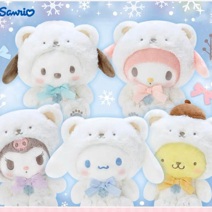 日本初雪系列毛绒公仔布丁狗