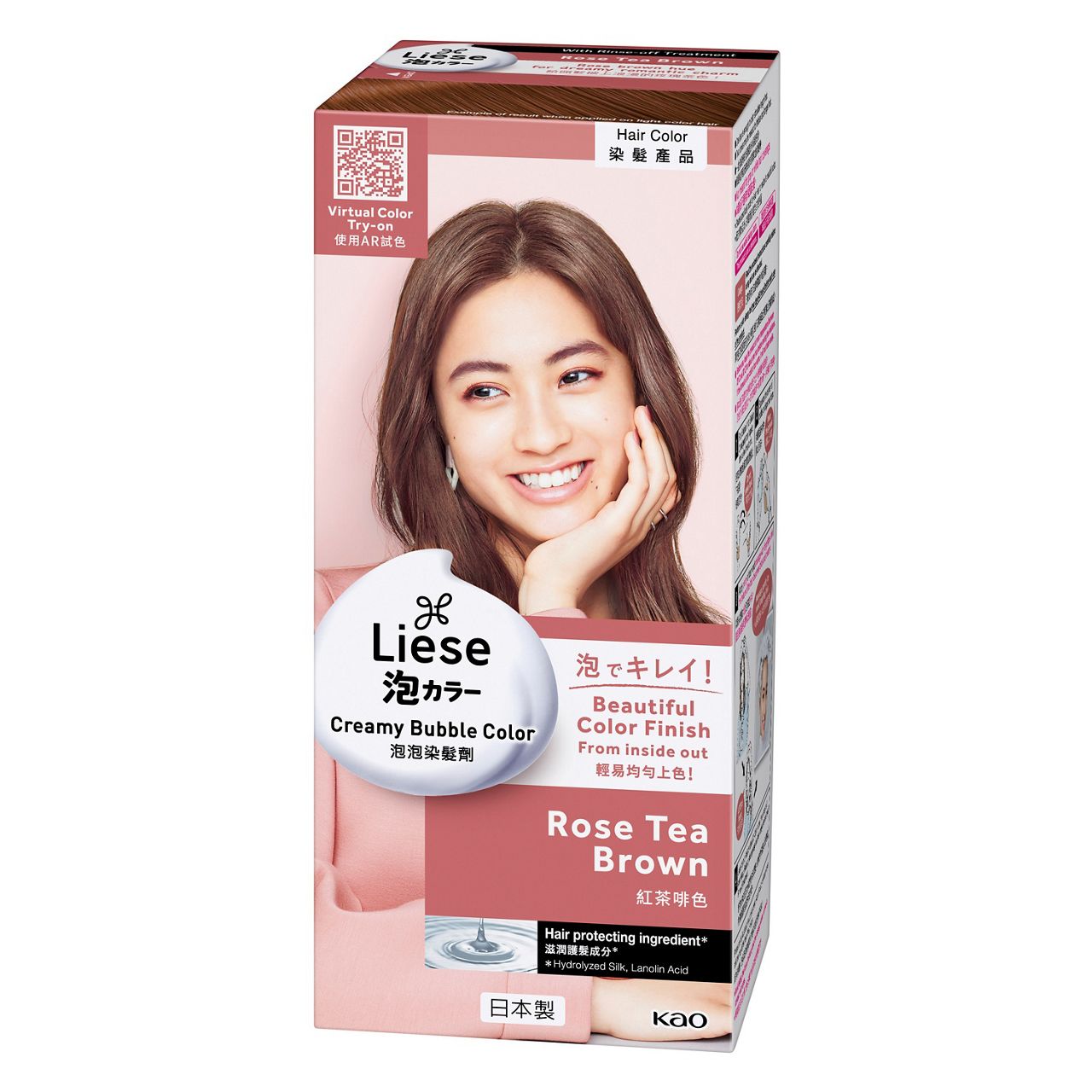 日本花王Liese泡沫染发剂玫瑰棕
