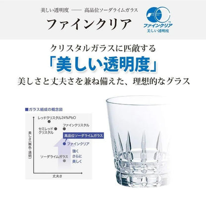 日本东洋佐佐木水晶玻璃杯刻花威士忌杯洋酒杯星棱315ml