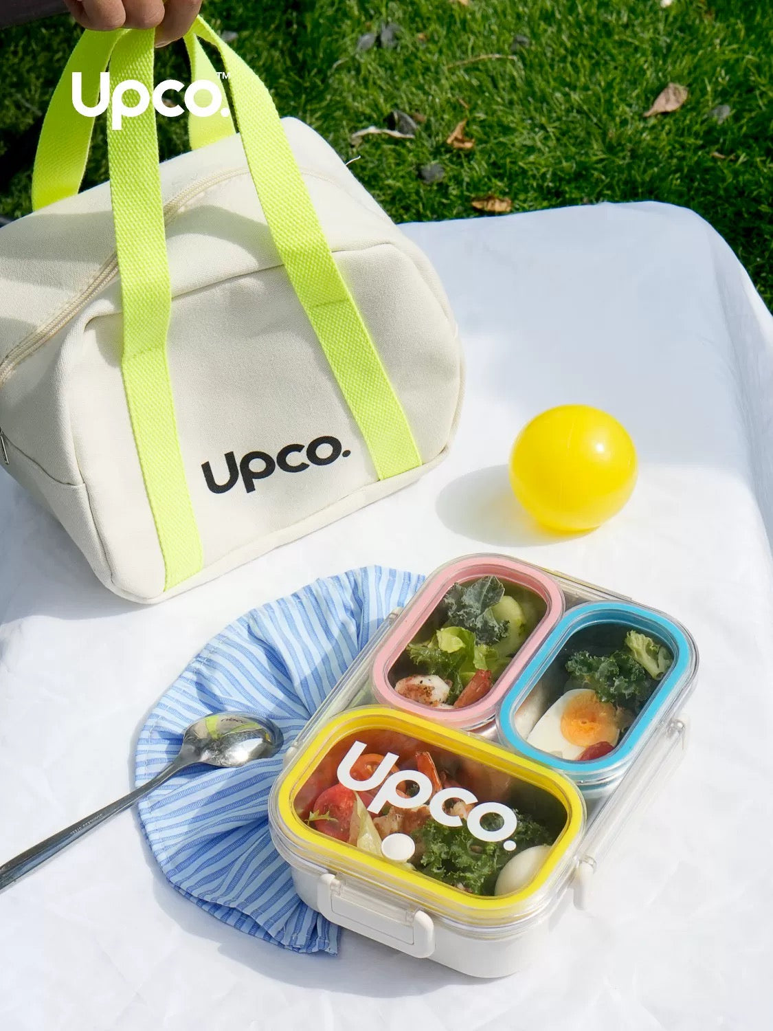 UPCO昂蔻 304不锈钢分格保温饭盒 可微波