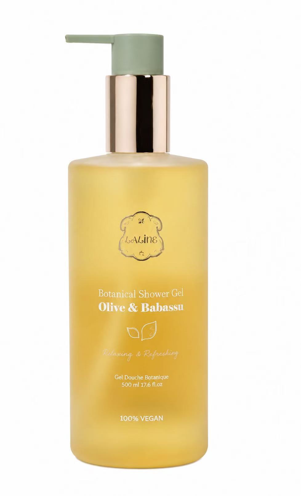 日本LALINE 橄榄与巴巴苏棕榈油 植萃滋润沐浴露 300ml