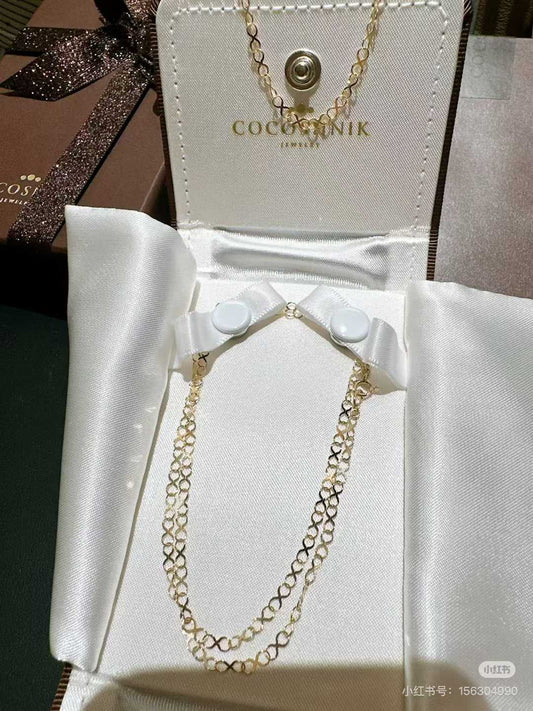 Cocoshnik 10k金 八字项链