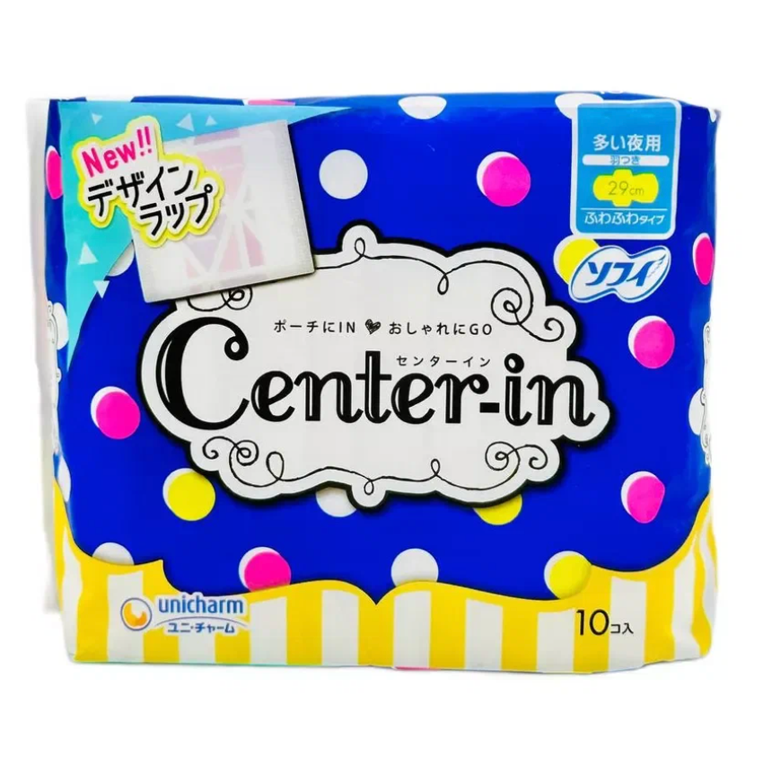 日本Unicharm 苏菲亲肤棉柔量多夜用护翼卫生巾 29cm 10枚