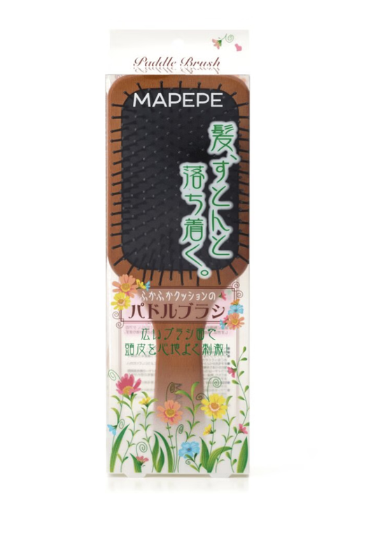日本MAPEPE 气垫按摩梳子木梳 按摩头皮 防止静电