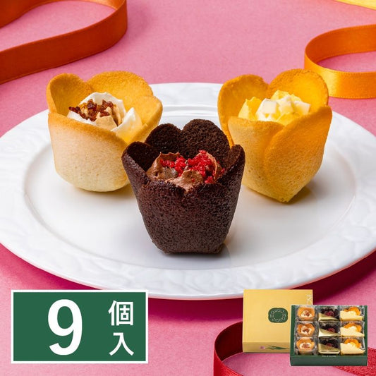 日本TULIP ROSE 人气经典 乳酪夹心玫瑰卷 三种混合口味 9枚装