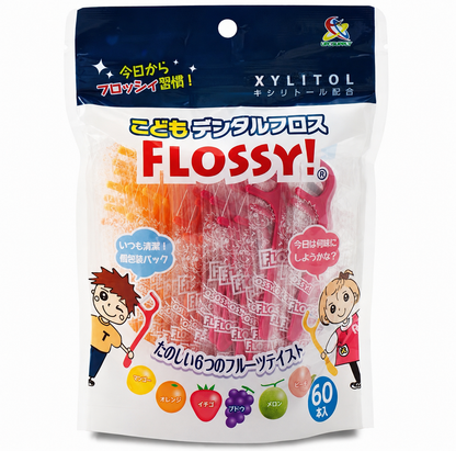日本Flossy儿童水果味牙线棒60支