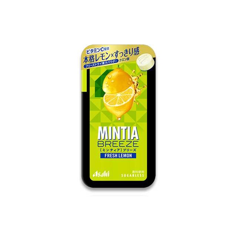 日本 ASAHI 朝日 MINTIA BREEZE 清凉感口气清新润喉糖 薄荷柠檬味 大颗粒 30粒