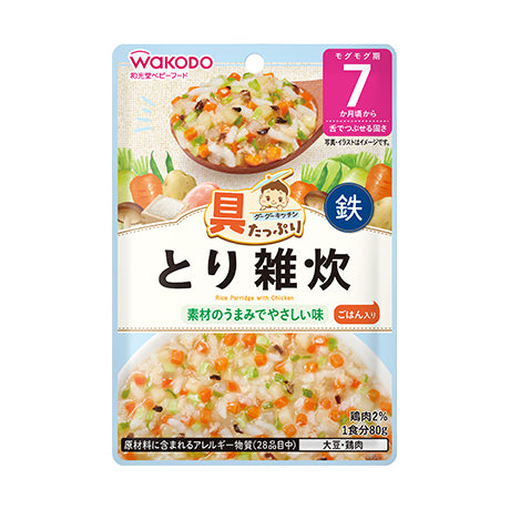 日本WAKODO和光堂即食宝宝辅食 鸡肉粥 7个月+