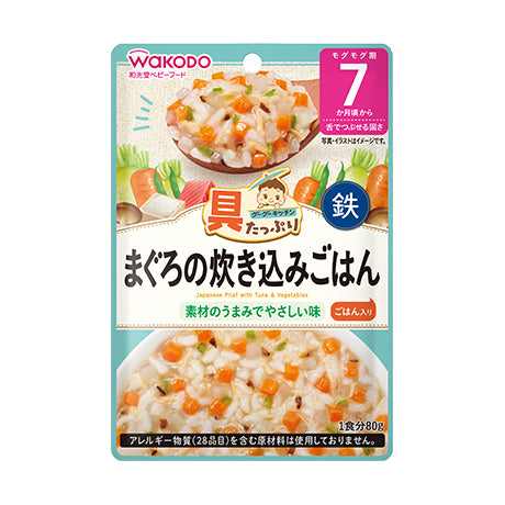 日本WAKODO和光堂即食粥宝宝辅食 80g 金枪鱼蔬菜 7月+