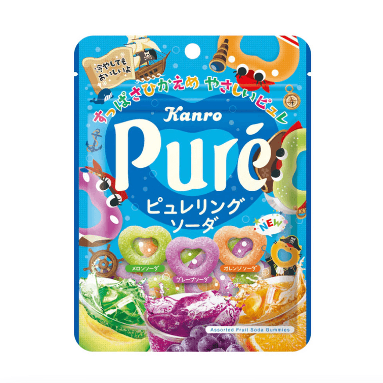 日本KANRO甘乐 Pure原浆心形果汁苏打软糖 63g