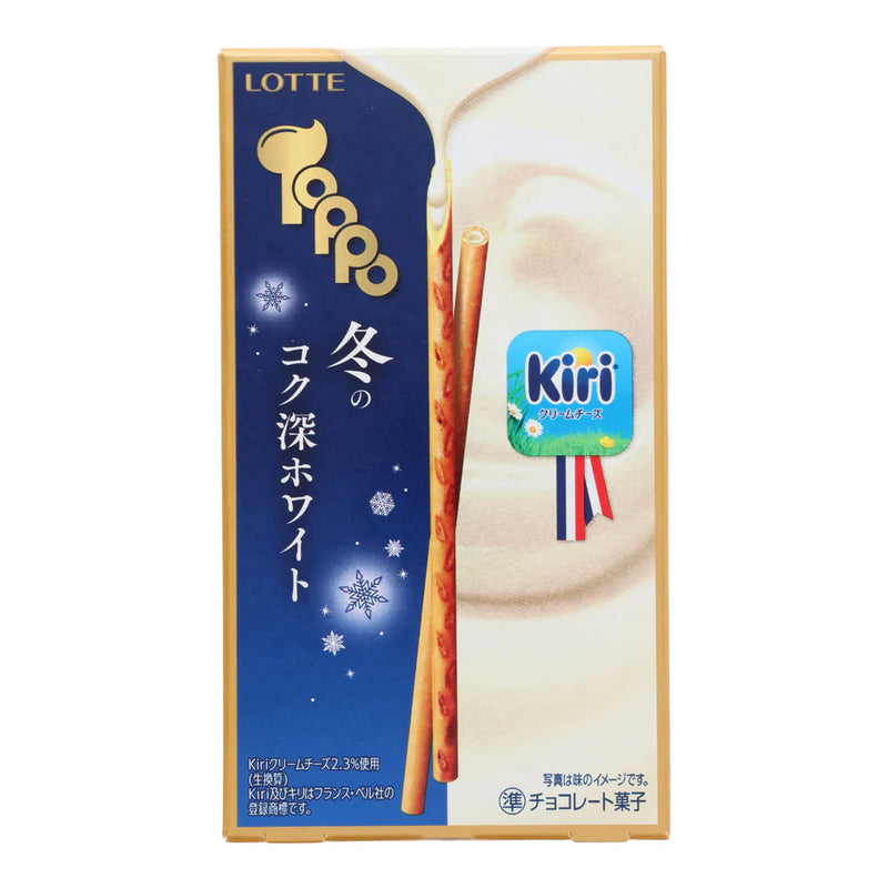 日本LOTTE乐天 Kiri冬季限定奶油白巧克力注心饼干棒