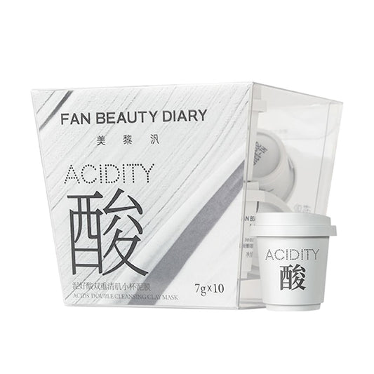 FAN BEAUTY泥好酸小泥杯白泥膜涂抹式面膜 7g*10个入深层清洁一抹净透细腻柔滑