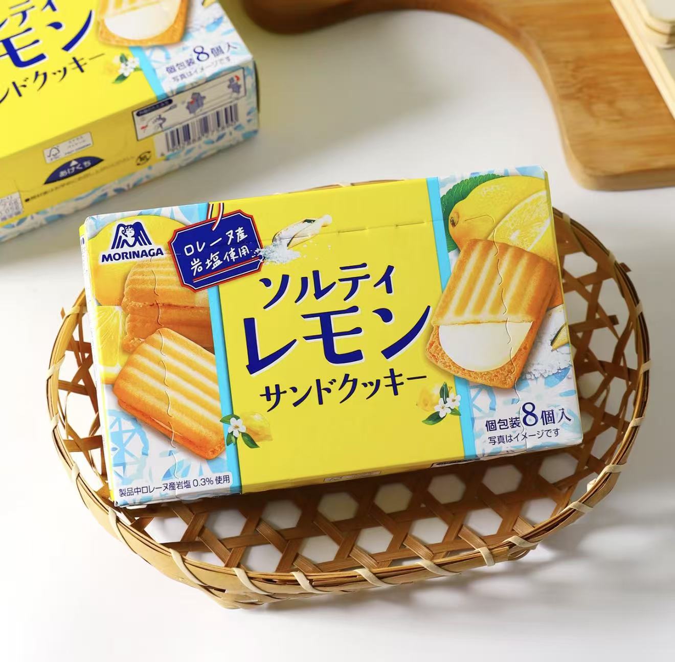日本森永岩盐夹心饼干 柠檬味