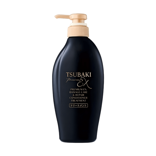 日本资生堂 TSUBAKI丝蓓绮 新版黑椿奢华黑离子修护强效EX护发素 450ml 烫染严重受损修复