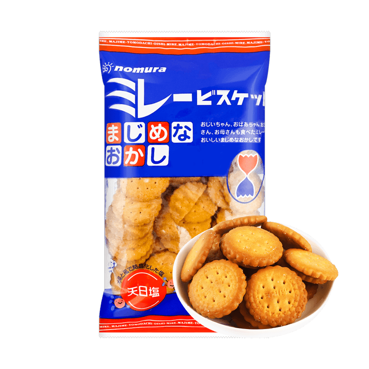 日本NOMURA野村天日盐煎豆小圆饼薄脆饼干120g