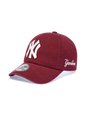 韩国MLB「New York Yankees」大标酒红色棒球帽
