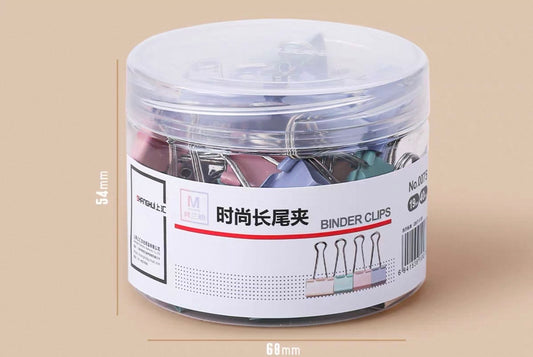 反转文具 莫兰迪色长尾夹 19mm 40个装