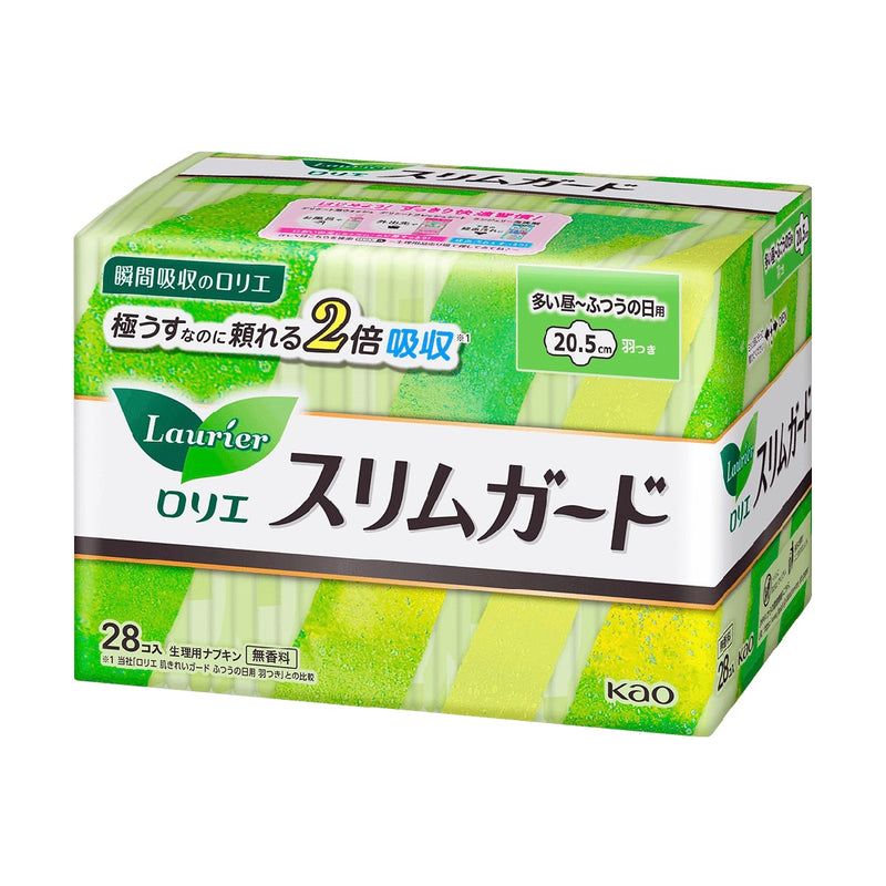 日本KAO花王 LAURIER乐而雅S零触感系列无香型超薄日用卫生巾 2倍吸收超强保护 无荧光剂 205mm 28片入