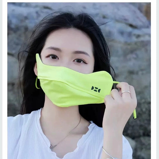 HOII/后益明星同款新款猫型透气口罩可调节遮阳防紫外线 黄色