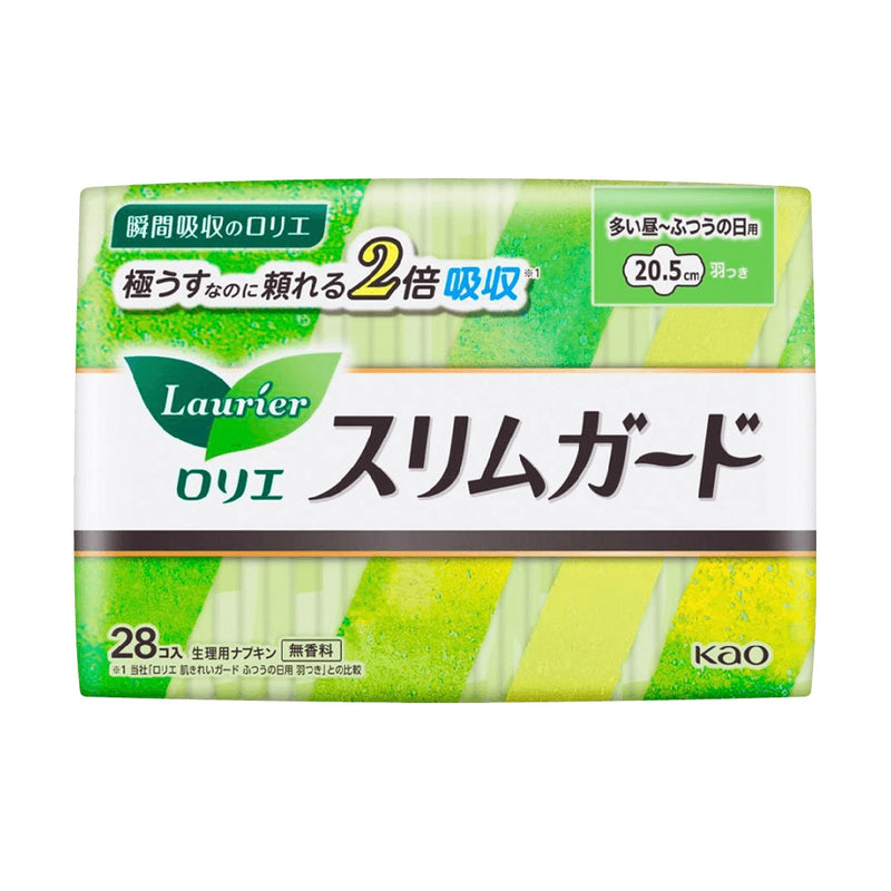 日本KAO花王 LAURIER乐而雅S零触感系列无香型超薄日用卫生巾 2倍吸收超强保护 无荧光剂 205mm 28片入