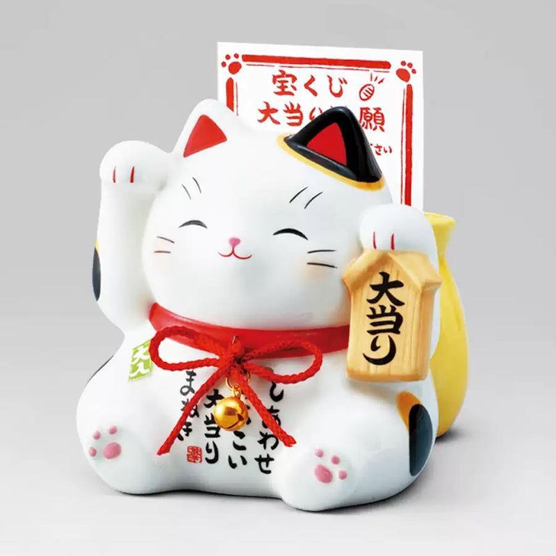 日本药师窑彩绘大当招财猫储蓄罐11cm