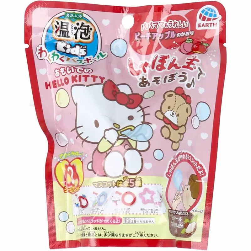 日本SANRIO三丽鸥Hello Kitty五十周年吹泡泡系列泡澡球盲盒 桃子苹果味