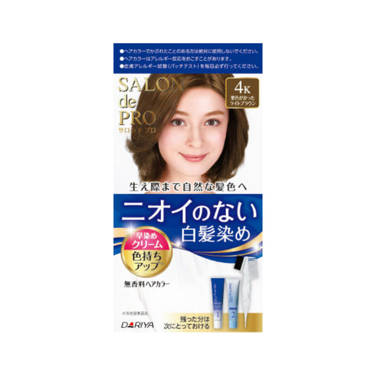 日本DARIYA塔丽雅 白发专用无味无香料泡沫速染染发剂 #4K浅栗棕色 80g