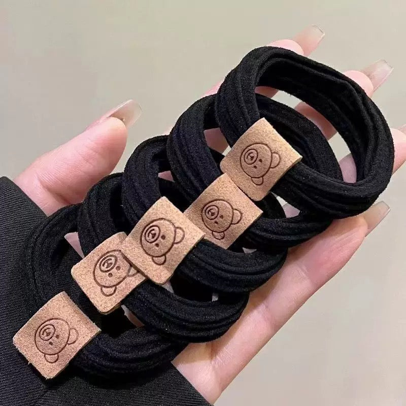 可爱小熊标高弹力不伤发头绳扎马尾无痕高级感发圈10枚