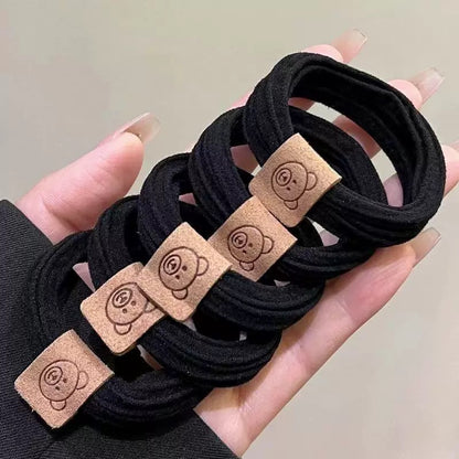 可爱小熊标高弹力不伤发头绳扎马尾无痕高级感发圈10枚