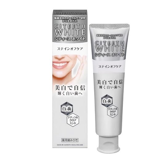 日本第一三共美白牙膏Citeeth White 除烟渍茶渍防蛀护理110g
